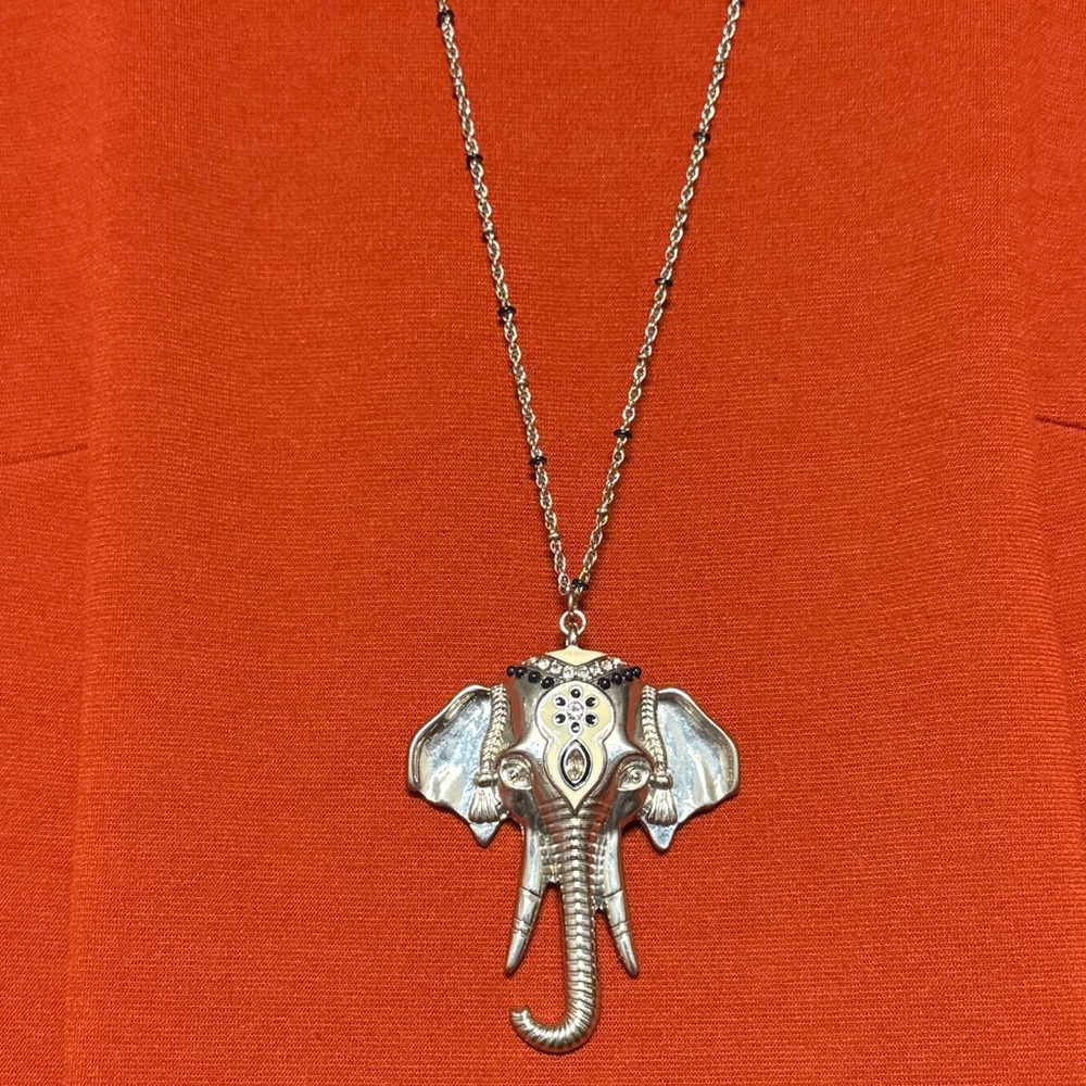 Silver Elephant Pendant Necklace